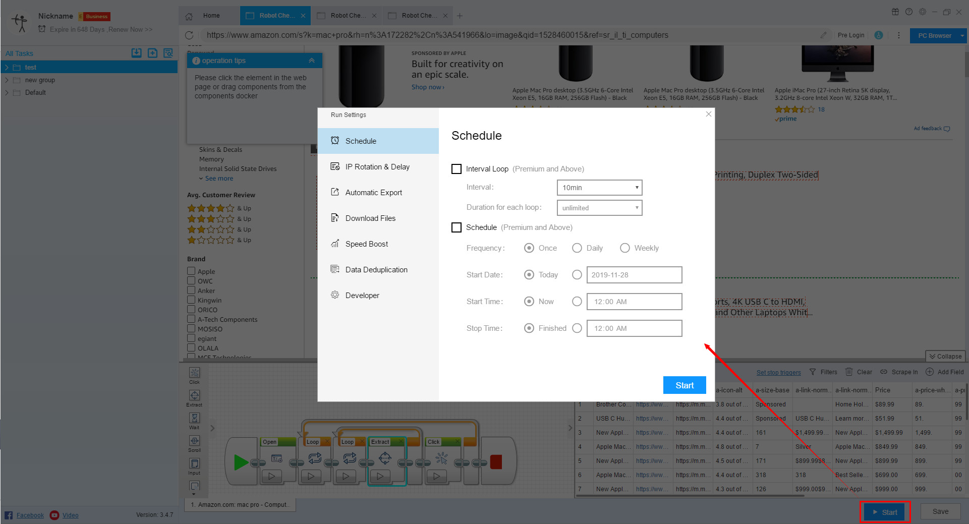 Automated web scraping tool